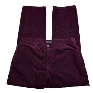 Lauren Ralph Lauren Jeans Womens Corduroy Classic Straight Size 16 Purple Wine